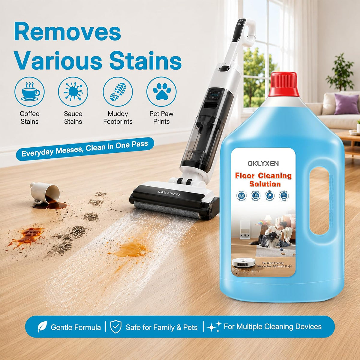 Floor Cleaning Solution Compatible with Roborock 82 FL OZ, Original