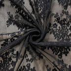 YJ YANJUN Vintage Lace Curtains 63 Inch Length-Victorian Floral Pattern Black - Image 6