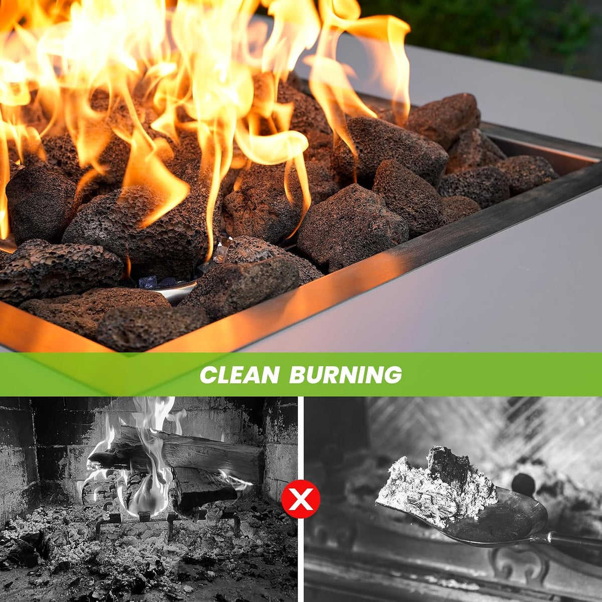 Onlyfire 10Lbs Large Black Lava Rock for Fire Pit/Fireplace/Landscaping