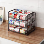 Can Rack Organizer,3 Tier Stackable Can Storage Dispenser,Bronze