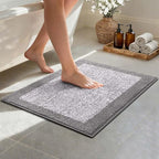 Bathroom Rugs 24x17 Non Slip Washable, Light Grey Bath Mat by Unknown