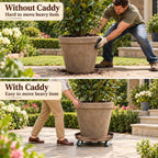 1 Pack 23 Inch Metal Plant Caddy, Copper