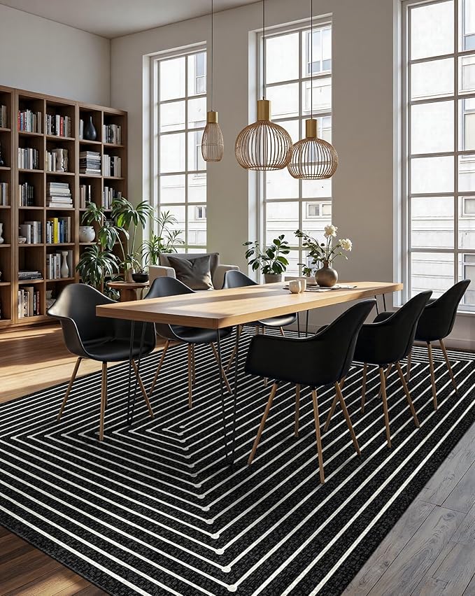 Latte&Fog 6x9 Area Rugs for Living Room Bedroom, Modern Abstract Washable Rug - Image 4