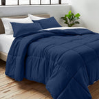 Bare Home Duvet Insert Comforter (Queen, Dark Blue)