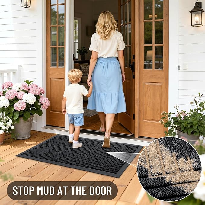 OLANLY Front Door Mat Outside Entrance 71x47, Heavy Duty Sturdy Natural Rubber - Image 6