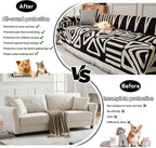 HANDONTIME Boho Sofa Covers for Dogs Black Couch Sofa Covers for 3 Cushion - Image 7