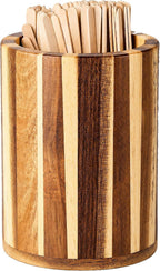 Wood Coffee Stirrers Holder Set with 100 Disposable Stir Sticks