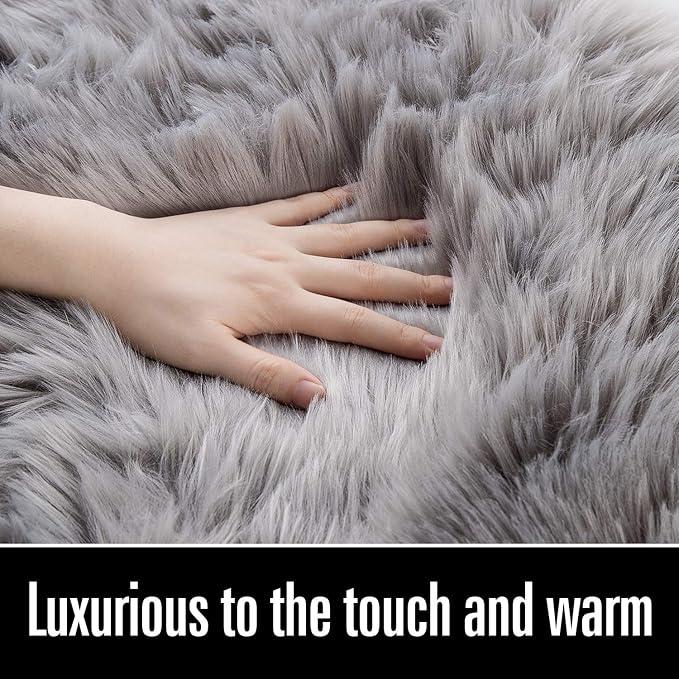 LOCHAS Soft Fluffy Faux Fur Rugs - Image 5