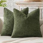 MIULEE Pack of 2 Couch Throw Pillow Covers 20x20 Inch Olive Green Modern Boho by MIULEE