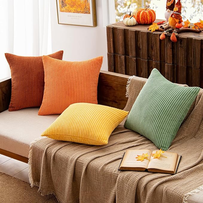MIULEE Decorative Throw Pillow Covers 18x18 Inch Set of 4, Vibrant Cushion - Image 9