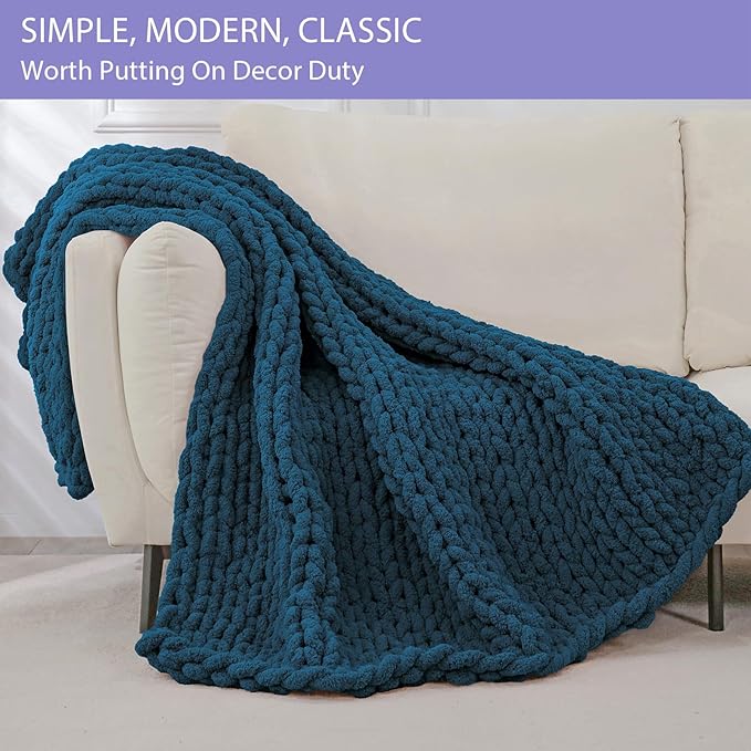 Bigacogo Chunky Knit Throw Blanket - Image 4