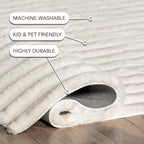Nuloom SuperiorWash Collection Kai Off-White, Fluffy and Cozy, High Traffic - Image 6