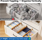 4 Pack 6" Deep Bamboo Drawer Dividers, 17-22" Expandable Kitchen Organizers