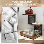 Desk Shelf Organizer, 3 Tier Desktop Leaf Small Bookshelf