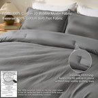 David's Home Cotton Softer Muslin Comforter Set, Twin Size, Grey