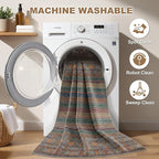 Nakagishi 6X9 Area Rugs Living Room: Washable Large Vintage Rug Neutral - Image 2