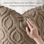 decorUhome Throw Pillow Covers 16x16 Inch Set of 2, Soft Plush Faux Wool Light - Image 6