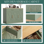 Shintenchi 42" Buffet Cabinet with Storage, Kitchen Barn Door Cabinet