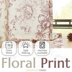 jinchan Linen Blend Curtain Floral Curtains - Image 5