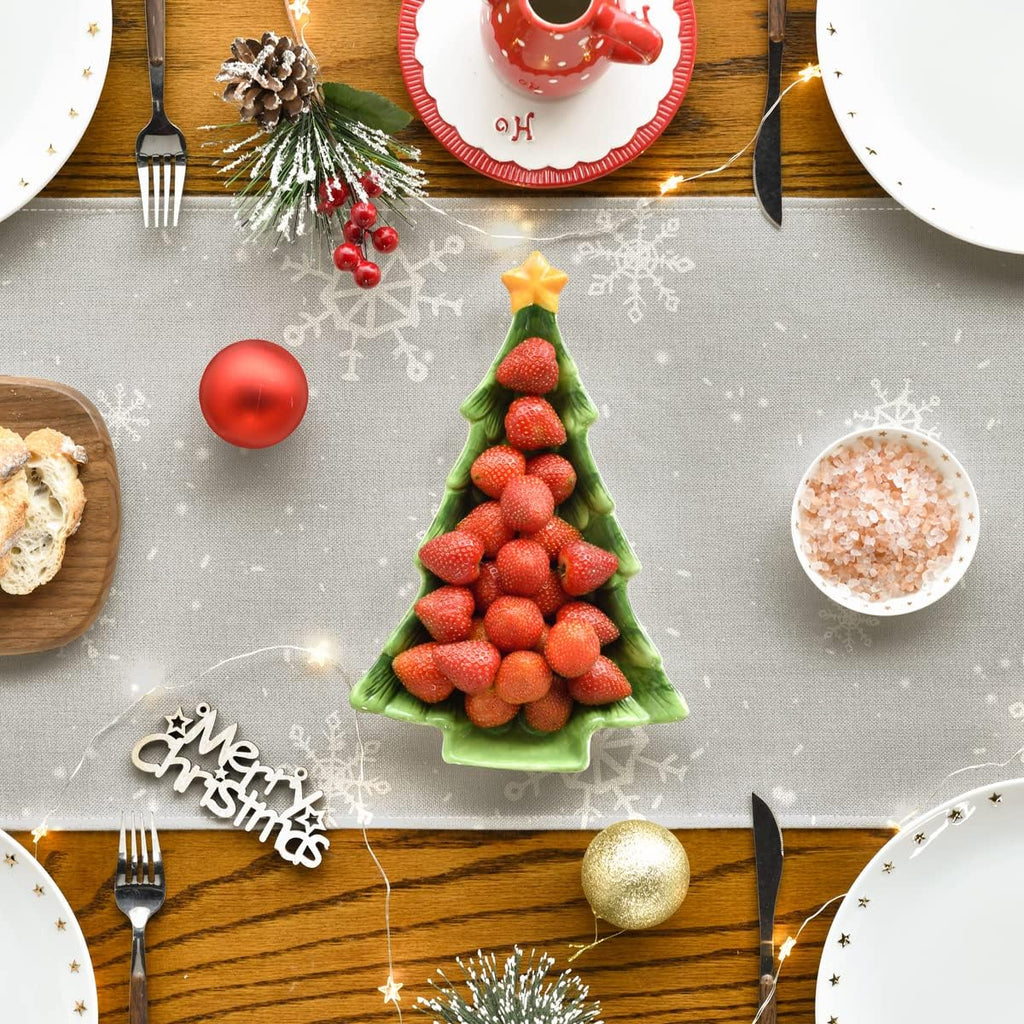 Artoid Mode Grey Snowman Winter Table Runner Home Party Decor 13x90 Inch