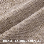 decorUhome Oatmeal Chenille Euro Sham Throw Pillow Covers 24x24 Set of 2 - Image 2