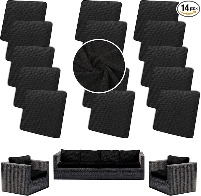 Outdoor Cushion Covers Set, Replacement by SUKAIKEQA