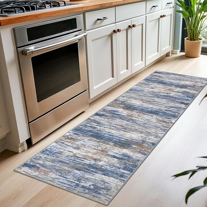 KOZYFLY Modern Abstract Washable Rug Runner 2x7 Hallway Runner Rug Non-Slip - Image 3