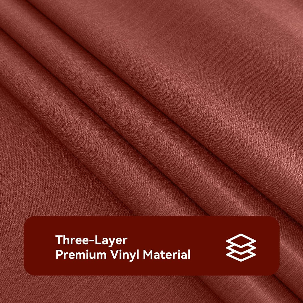 Romanstile Waterproof Vinyl Tablecloth Rectangle, 60 x 102 Inch, Burgundy