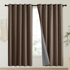NICETOWN Coffee Vintage Linen 100% Blackout Curtains - Image 2