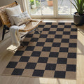Lahome Colette Checkered Easy Jute 3x5 Rug, Washable Rugs by Lahome