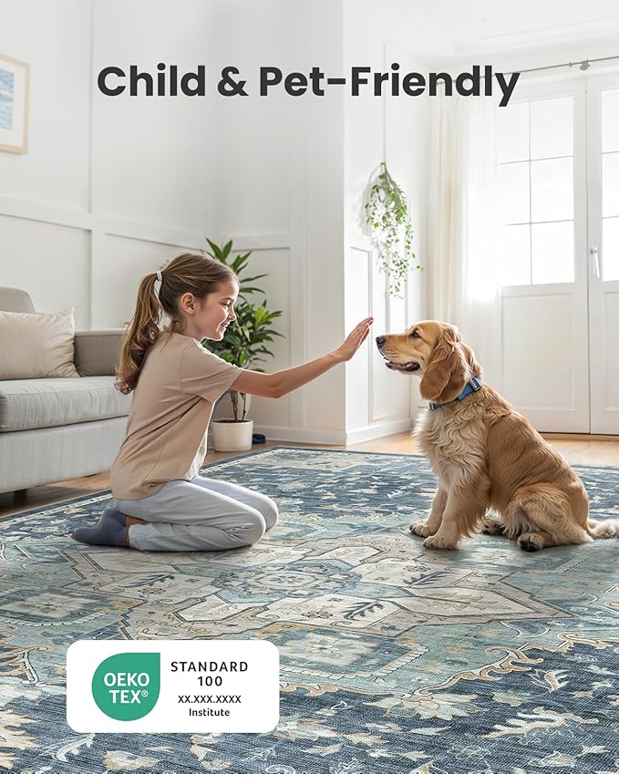 AMADA HOMEFURNISHING 2x4 Washable Area Rug, Low-Profile Entryway Rug - Image 4