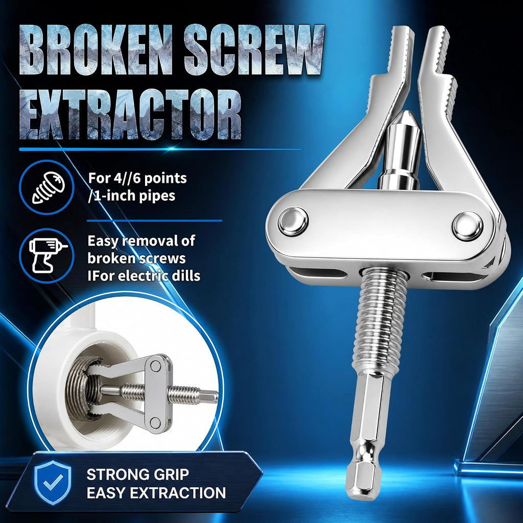 Broken Pipe Extractor Tool 2 Pack, 1/2" 3/4" 1" Pipe Thread Remover
