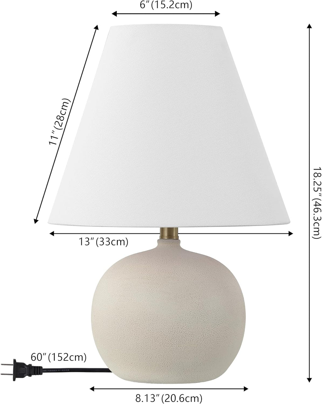 JONATHAN Y Asher 18.25" Gourd LED Table Lamp, Matte Cream, Set of 2