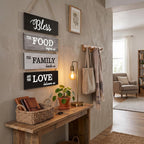 Jetec Bless Kitchen Wall Sign Farmhouse Decor Rustic Dining Room Wall Art