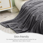 Exclusivo Mezcla Dark Grey Fleece Throw Blanket - Image 7