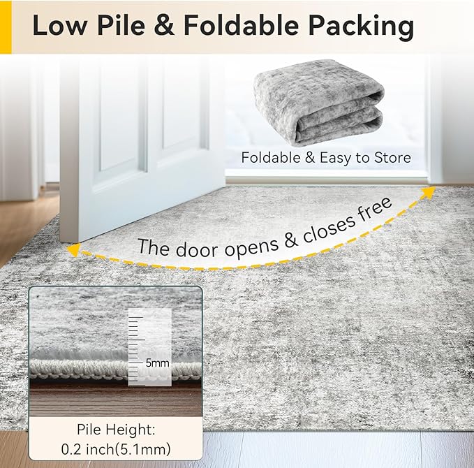 Washable Area Rugs 6'x9' Non-Slip Modern Abstract Soft - Image 7