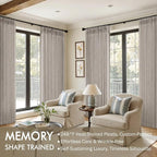 MIULEE Pinch Pleated Thick Linen Curtains 96 Inches Long 2 Panels - Image 2