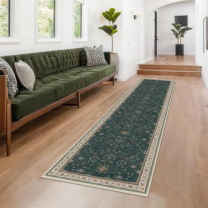 Hazo Haus Dark Green Kitchen Rug 10 ft Long - Image 6