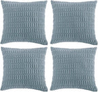 Fancy Homi 4 Packs Boho Light Blue Decorative Throw Pillow Covers 20x20 Inch - Image 6