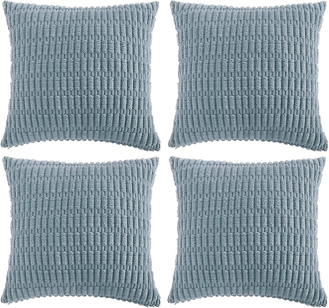 Fancy Homi 4 Packs Boho Light Blue Decorative Throw Pillow Covers 16x16 Inch - Image 6