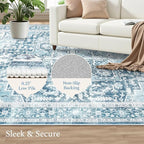 Rugflix 5x7 Area Rugs for Living Room, Machine Washable Rug Non Slip Stain - Image 4