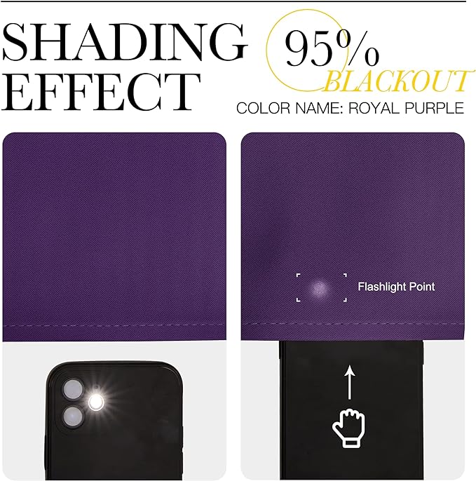 NICETOWN Royal Purple Room Darkening Curtain Panels - Image 7
