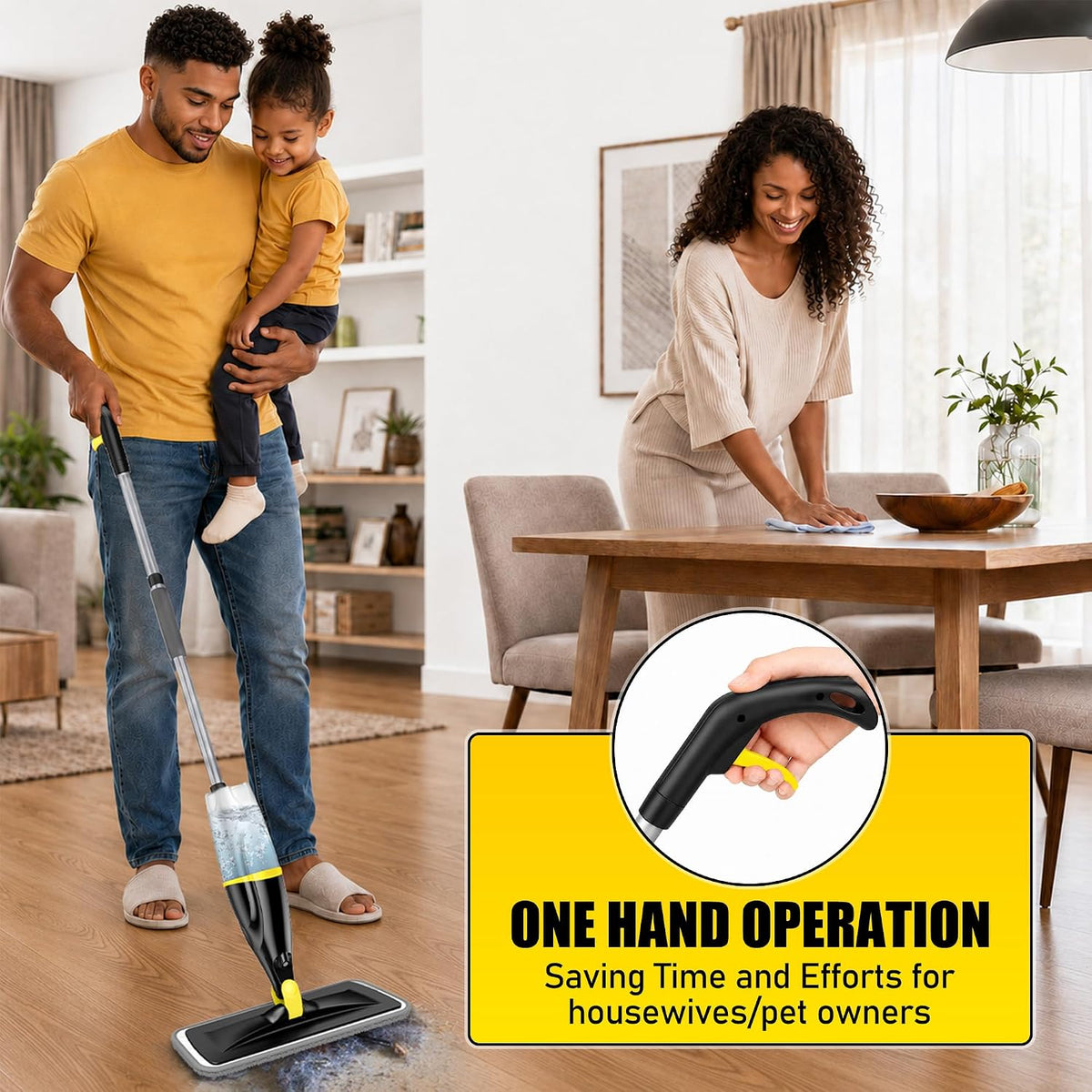 Hardwood Floor Mops for Floors Cleaning: Spray Mops Wet Dust Mop Refillable