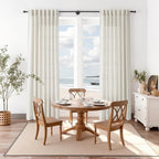 Nanspring Mousse White Linen Curtains 63 Inch Length - Image 8
