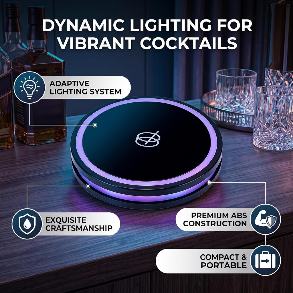 GLOGLOW Drink Mixer Smart Coaster, ABS Material