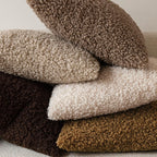 Foindtower Decorative Fuzzy Faux Fur Throw Pillow Covers 18x18 Dark Brown