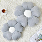 Flower Pillow, Cute Daisy Decorative Throw Pillows, Grey, 15 Inches