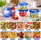 16 Pack 16 oz Reusable Freezer Storage Containers with Twist Top Lids