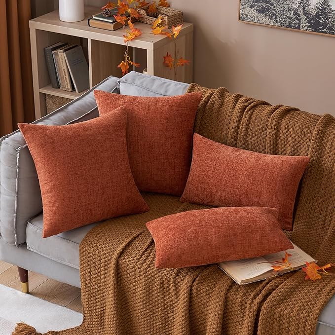 MIULEE Pack of 2 Couch Throw Pillow Covers 20x20 Inch Soft Burnt Orange - Image 7