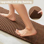 TYUU Waffle Bath Mat, Boho Bathroom Rugs Non Slip, 30x20 Mocha